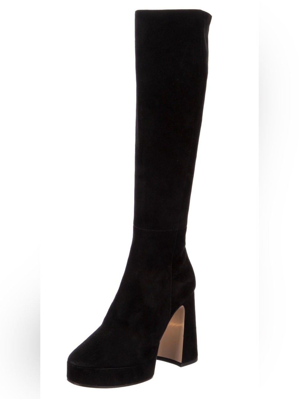 Gucci Madame Black Suede Knee High Boots Size 37 / US 6 - Picture 2 of 10